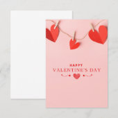 Roze Rood Gelukkige Valentijnsdag Kaart (Voorkant / Achterkant)