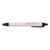 Roze Rood Gepersonaliseerde Naam Script Zwarte Inkt Pen (Bodem)