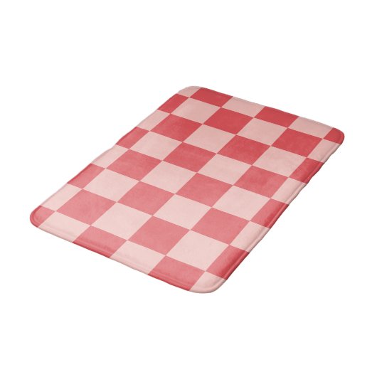 Roze Rood Geruit Gingham Patroon Badmat (Gekanteld)