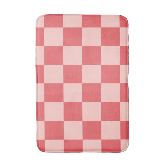 Roze Rood Geruit Gingham Patroon Badmat (Voorkant Verticaal)