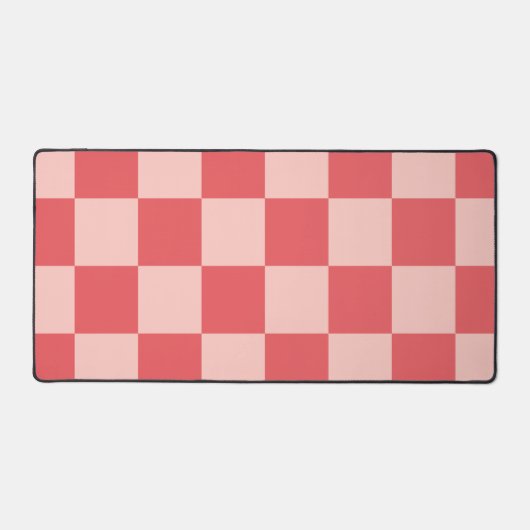 Roze Rood Geruit Gingham Patroon Bureaumat (Voorkant)