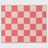 Roze Rood Geruit Gingham Patroon Cadeaupapier (Vlak)