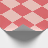 Roze Rood Geruit Gingham Patroon Cadeaupapier (Hoek)