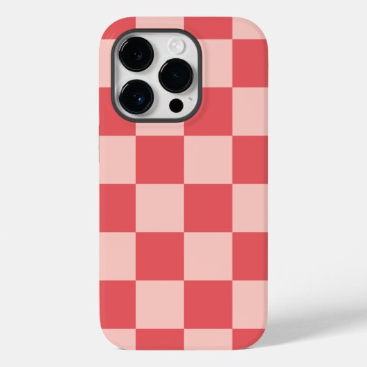 Roze Rood Geruit Gingham Patroon Case-Mate iPhone Case (Achterkant)