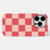 Roze Rood Geruit Gingham Patroon Case-Mate iPhone Case (Achterkant (horizontaal))