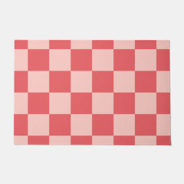 Roze Rood Geruit Gingham Patroon Deurmat
