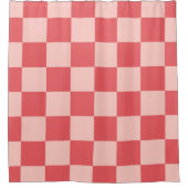 Roze Rood Geruit Gingham Patroon Douchegordijn (Voorkant)