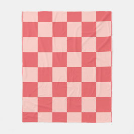 Roze Rood Geruit Gingham Patroon Fleece Deken
