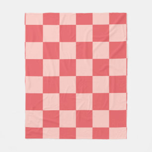 Roze Rood Geruit Gingham Patroon Fleece Deken