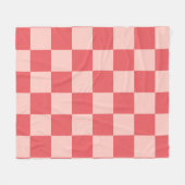 Roze Rood Geruit Gingham Patroon Fleece Deken (Voorkant (Horizontaal))