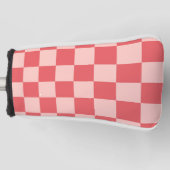 Roze Rood Geruit Gingham Patroon Golfheadcover (Voorkant)