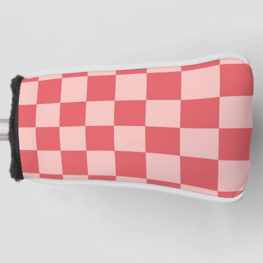 Roze Rood Geruit Gingham Patroon Golfheadcover (Voorkant)