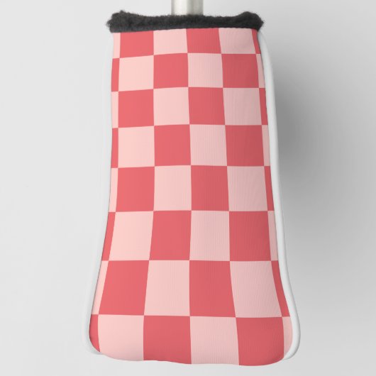 Roze Rood Geruit Gingham Patroon Golfheadcover (Draai 90)