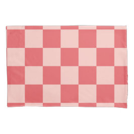 Roze Rood Geruit Gingham Patroon Kussensloop