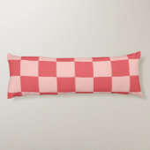 Roze Rood Geruit Gingham Patroon Lichaamskussen (Achterkant)