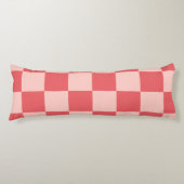 Roze Rood Geruit Gingham Patroon Lichaamskussen (Voorkant)