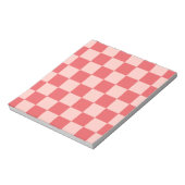 Roze Rood Geruit Gingham Patroon Notitieblok (Linkerzijde)
