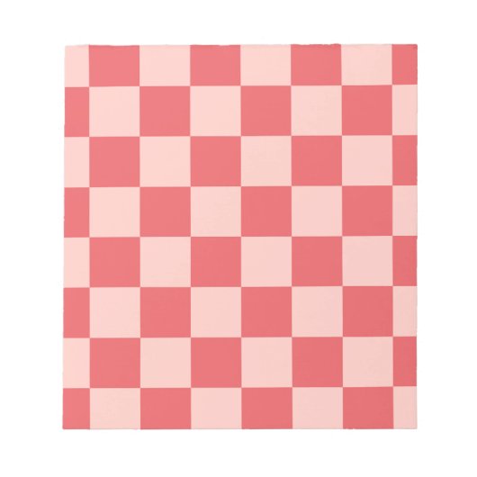Roze Rood Geruit Gingham Patroon Notitieblok (Voorkant)
