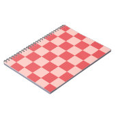 Roze Rood Geruit Gingham Patroon Notitieboek (Linkerzijde)