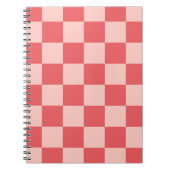 Roze Rood Geruit Gingham Patroon Notitieboek (Voorkant)