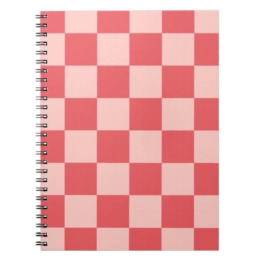 Roze Rood Geruit Gingham Patroon Notitieboek (Voorkant)
