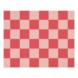 Roze Rood Geruit Gingham Patroon Perfect Poster