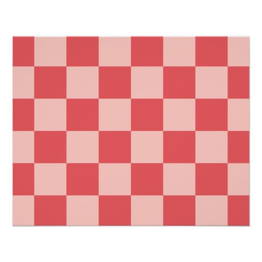 Roze Rood Geruit Gingham Patroon Perfect Poster (Voorkant)