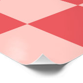 Roze Rood Geruit Gingham Patroon Perfect Poster (Hoek)