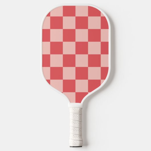 Roze Rood Geruit Gingham Patroon Pickleball Paddle (Voorkant)