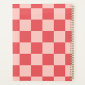 Roze Rood Geruit Gingham Patroon Planner (Achterkant)
