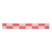 Roze Rood Geruit Gingham Patroon Satijnen Lint (Voorkant)