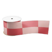 Roze Rood Geruit Gingham Patroon Satijnen Lint (Spoel)