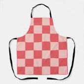 Roze Rood Geruit Gingham Patroon Schort (Voorkant)