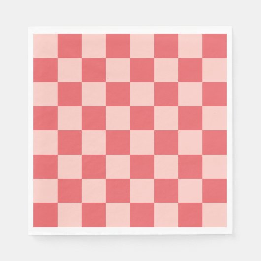 Roze Rood Geruit Gingham Patroon Servet (Voorkant)