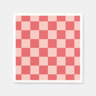 Roze Rood Geruit Gingham Patroon Servet