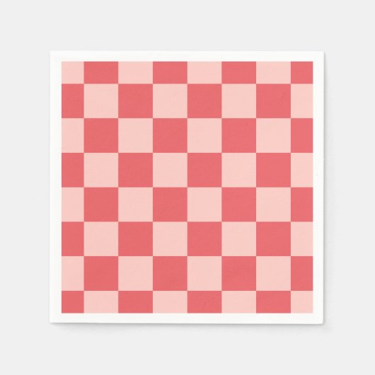 Roze Rood Geruit Gingham Patroon Servet (Voorkant)
