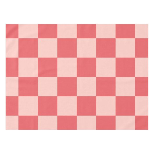 Roze Rood Geruit Gingham Patroon Tafelkleed (Voorkant (Horizontaal))