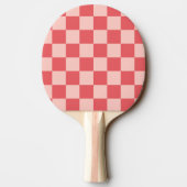 Roze Rood Geruit Gingham Patroon Tafeltennisbatje (Achterkant)