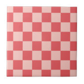 Roze Rood Geruit Gingham Patroon Tegeltje (Voorkant)