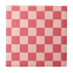 Roze Rood Geruit Gingham Patroon Tegeltje
