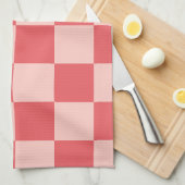 Roze Rood Geruit Gingham Patroon Theedoek (Quarter Fold)