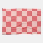 Roze Rood Geruit Gingham Patroon Theedoek (Horizontaal)