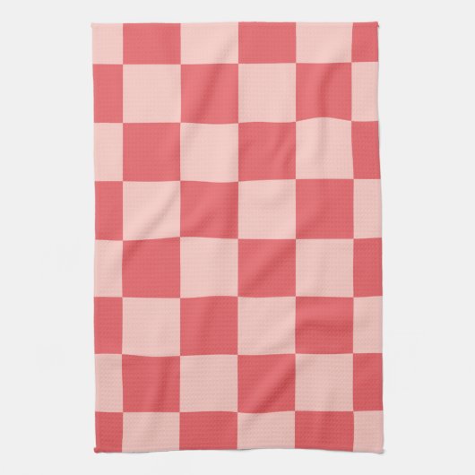 Roze Rood Geruit Gingham Patroon Theedoek (Verticaal)