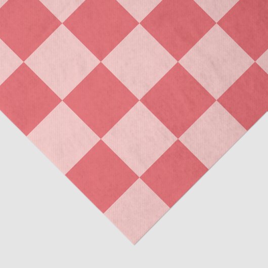Roze Rood Geruit Gingham Patroon Tissuepapier (Detail)