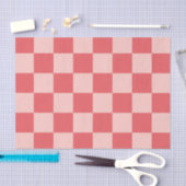 Roze Rood Geruit Gingham Patroon Tissuepapier (Craft)
