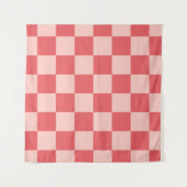 Roze Rood Geruit Gingham Patroon Wandkleed (Voorkant (horizontaal))