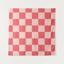 Roze Rood Geruit Gingham Patroon Wandkleed