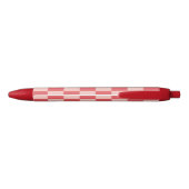 Roze Rood Geruit Gingham Patroon Zwarte Inkt Pen (Achterkant)