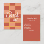 Roze Rood Geruit Vierkant Patroon Visitekaartje (Voorkant / Achterkant)