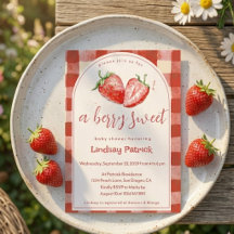 Roze Rood Geruite Bes Zoete Aardbei Baby Shower